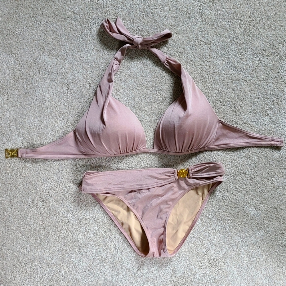 Victoria's Secret Halter Bikini w/ Gold Detail